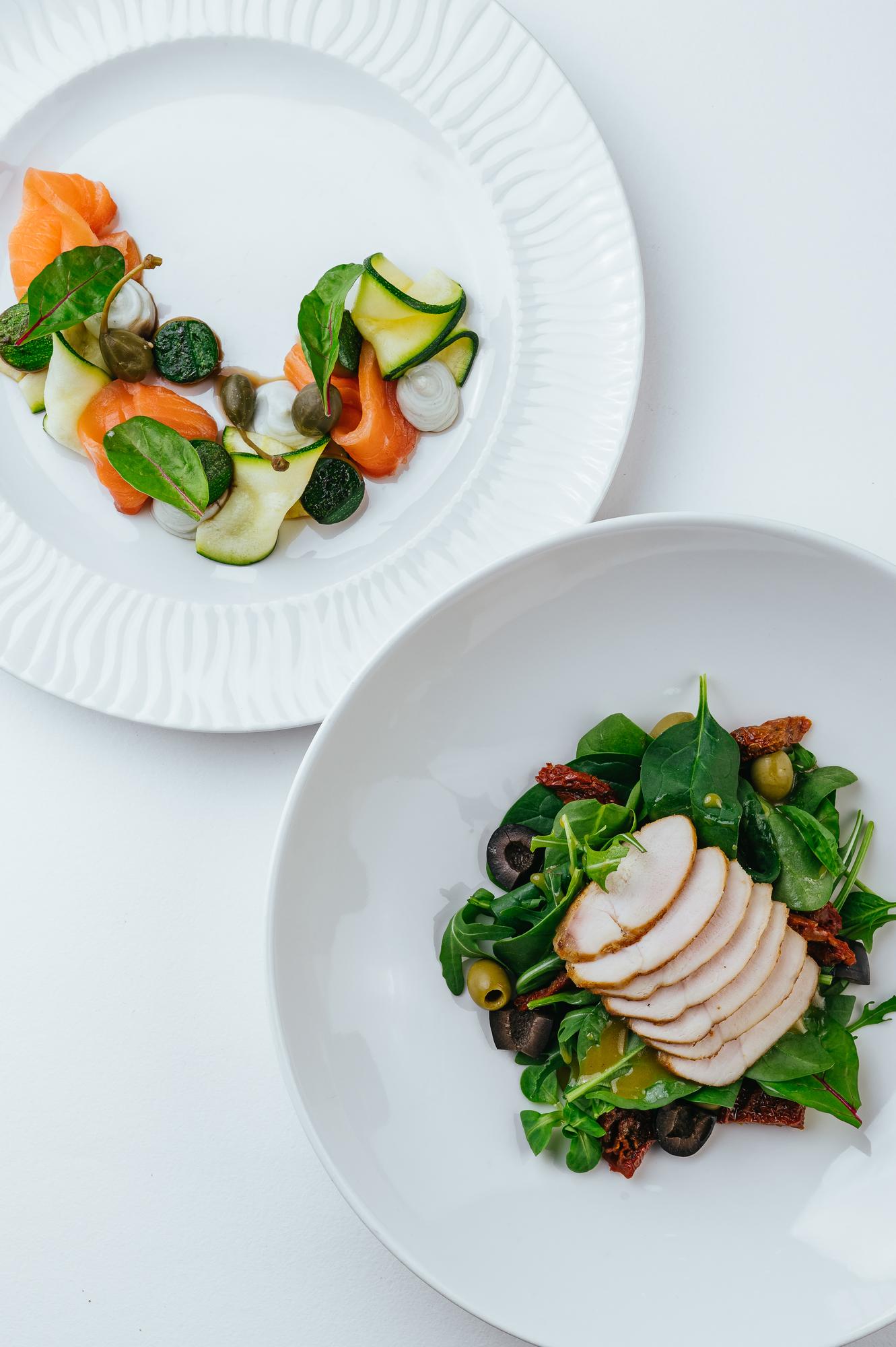 Close-up of plated seasonal meal